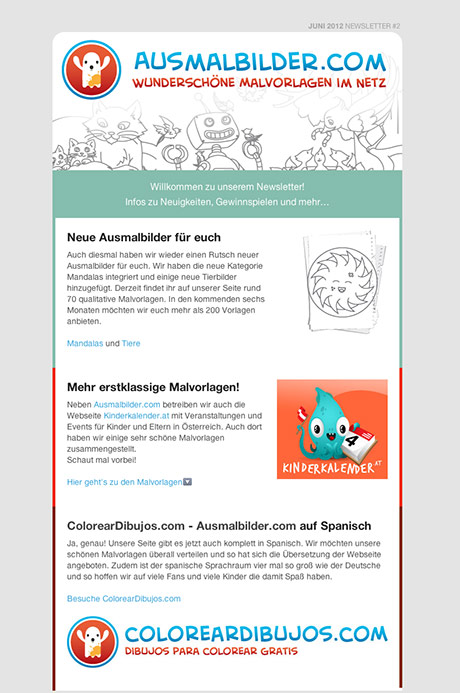 Ausmalbilder.com Newletter